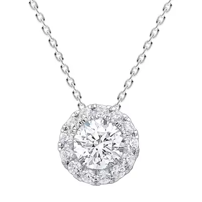 Round Lab Diamond Halo Necklace